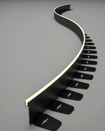 Graničnici za travu - fleksibilni  - neon led - 1 m1 - crni